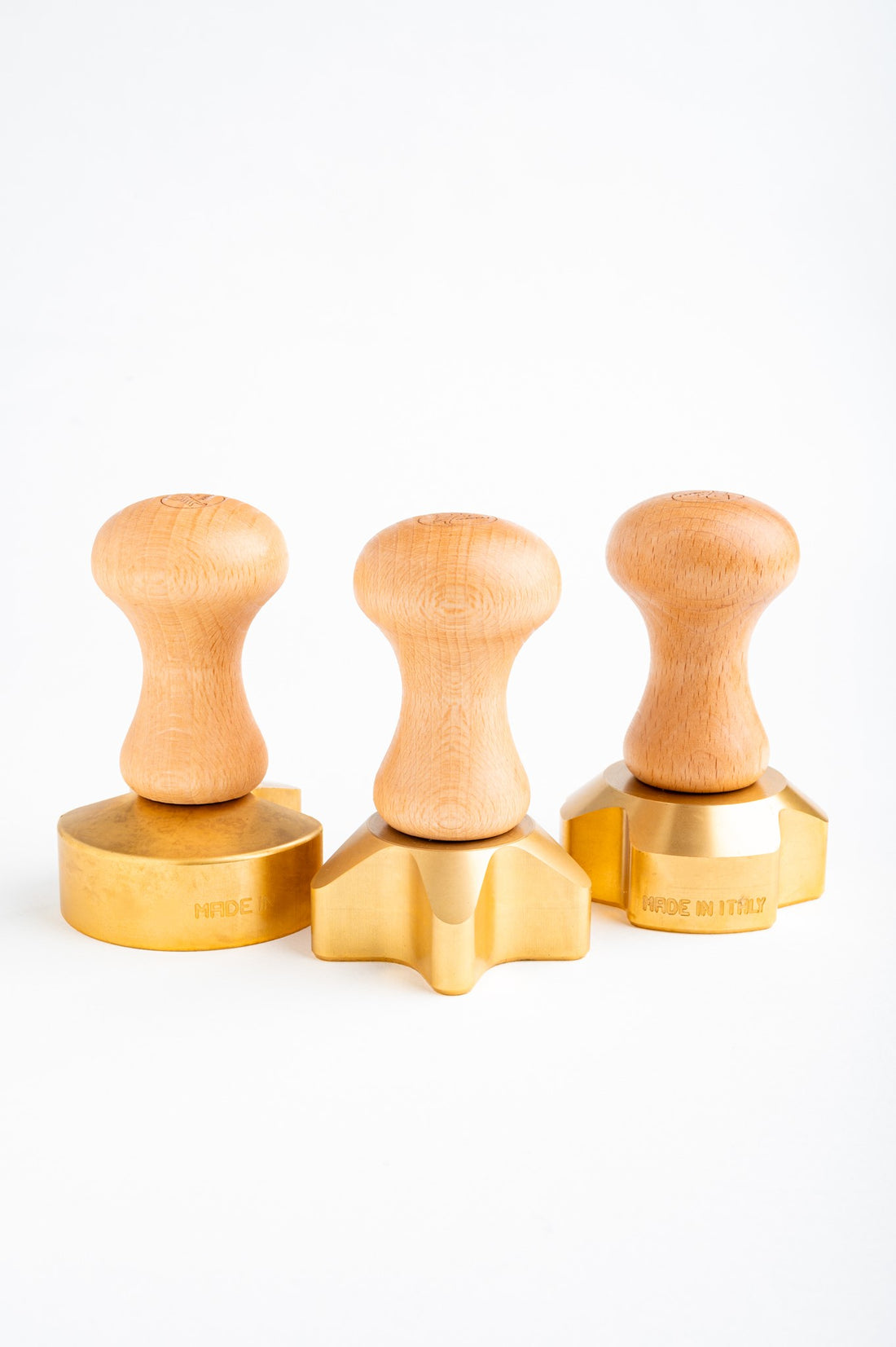 Professional set of three pasta and ravioli stamps: 1 Mushroom, 1 Star and 1 Shell.