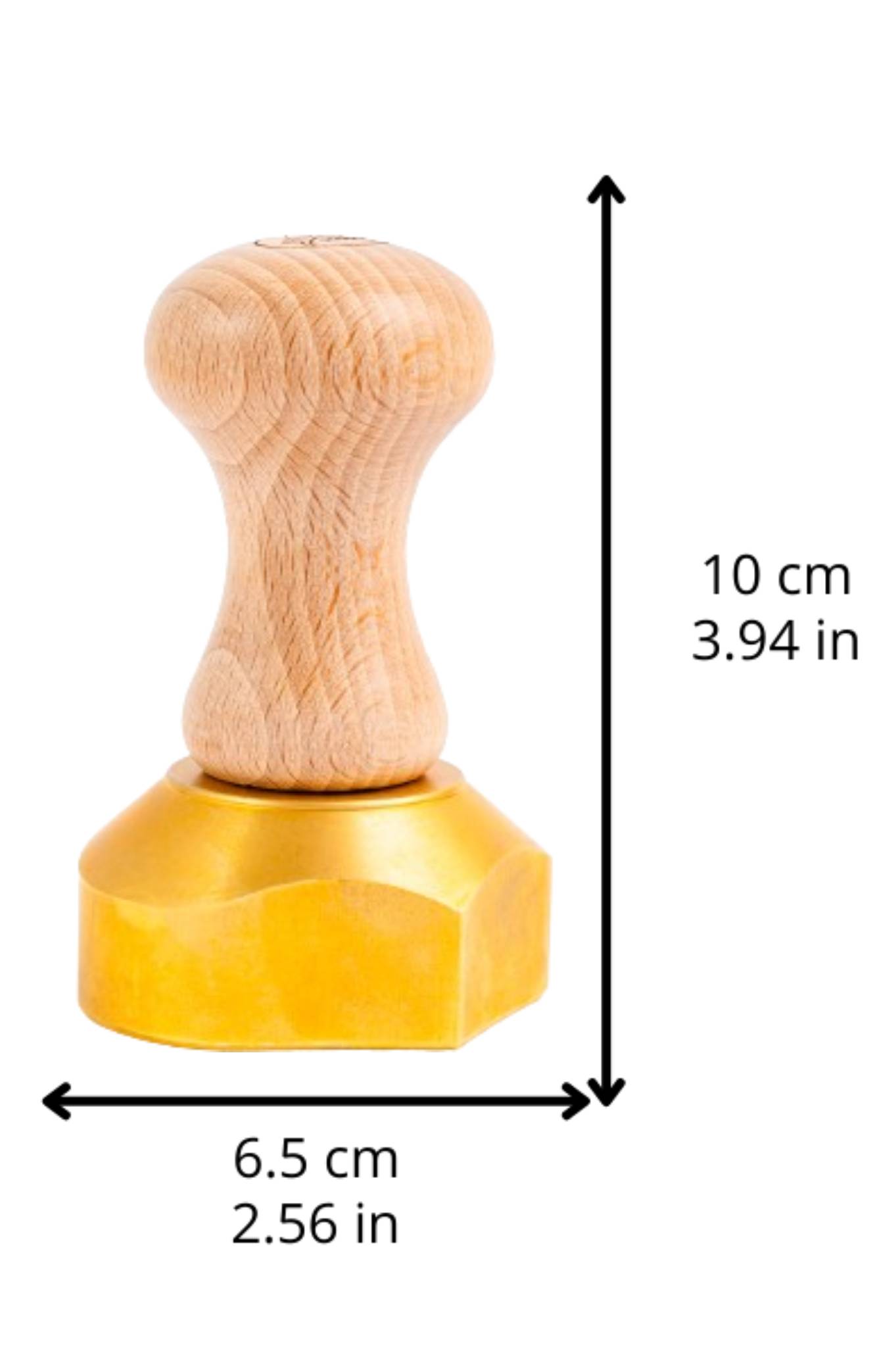 Professional Ravioli & Tortelli Heart Stamp (Love) in Brass and Natural wood