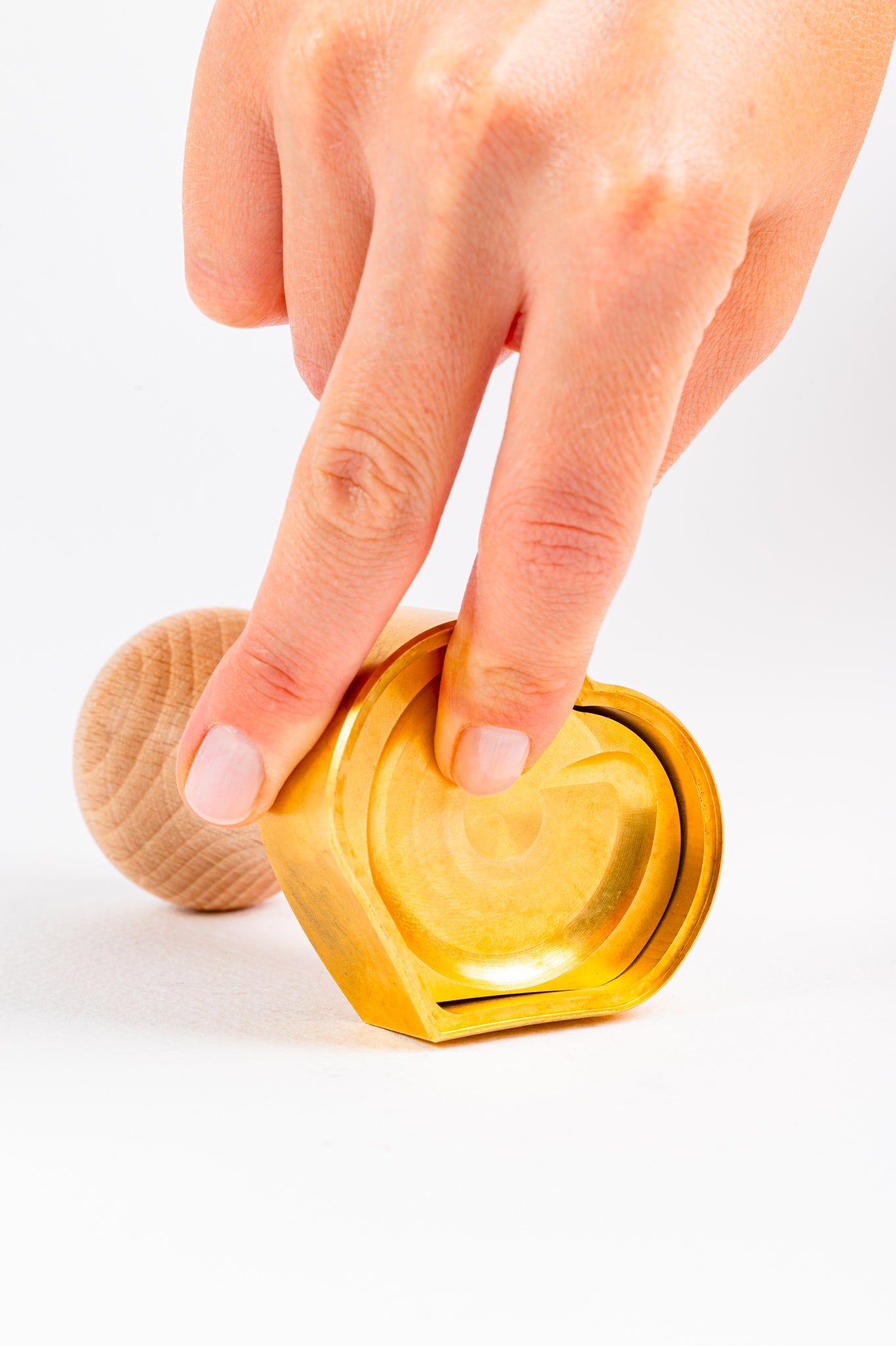 Professional Ravioli & Tortelli Heart Stamp (Love) in Brass and Natural wood