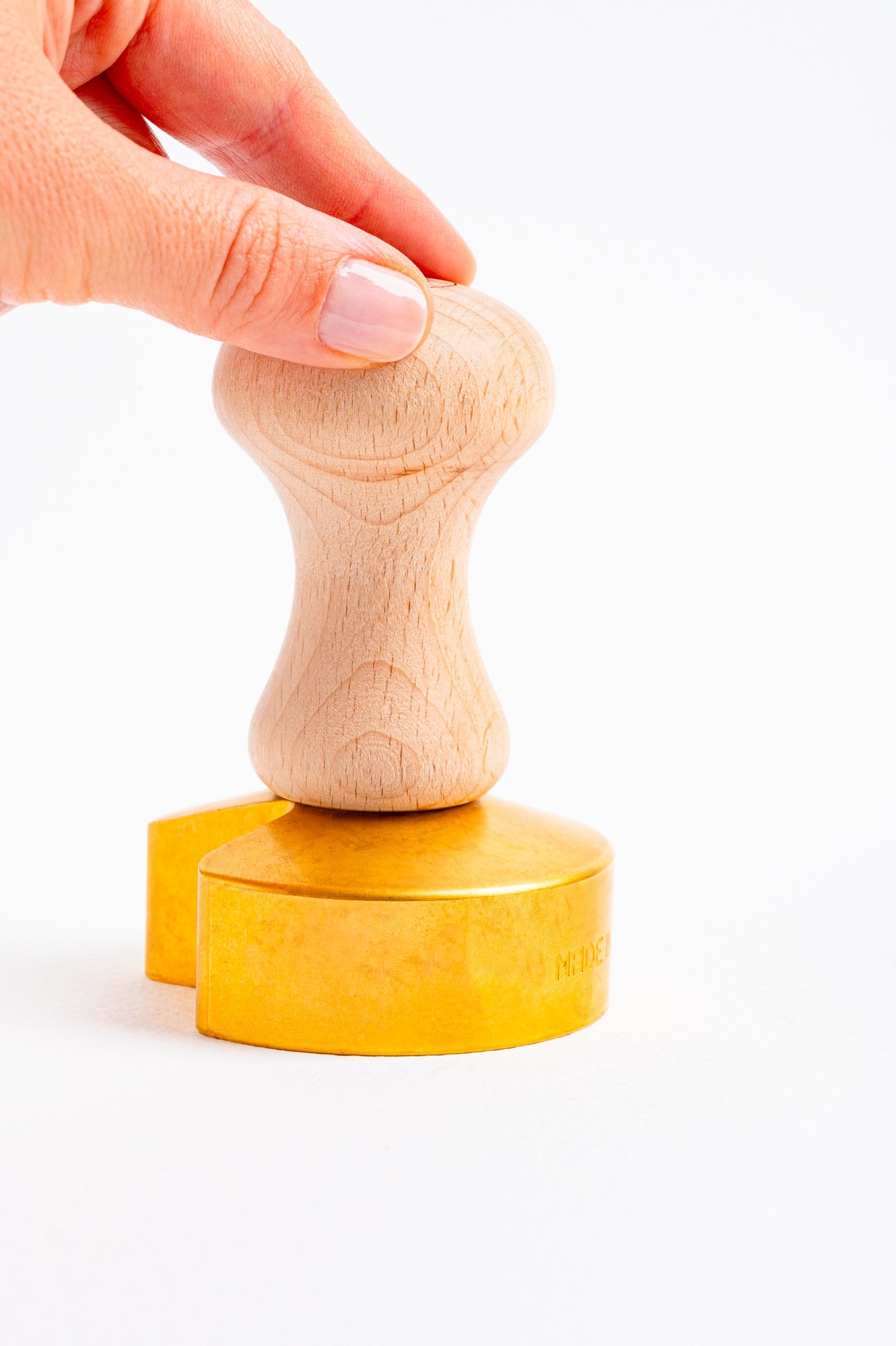 Professional Ravioli and Pasta MUSHROOM Stamp in Brass and Natural Wood - ELISA