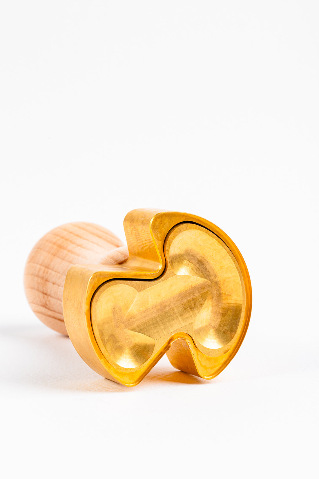 Professional Ravioli and Pasta MUSHROOM Stamp in Brass and Natural Wood - ELISA