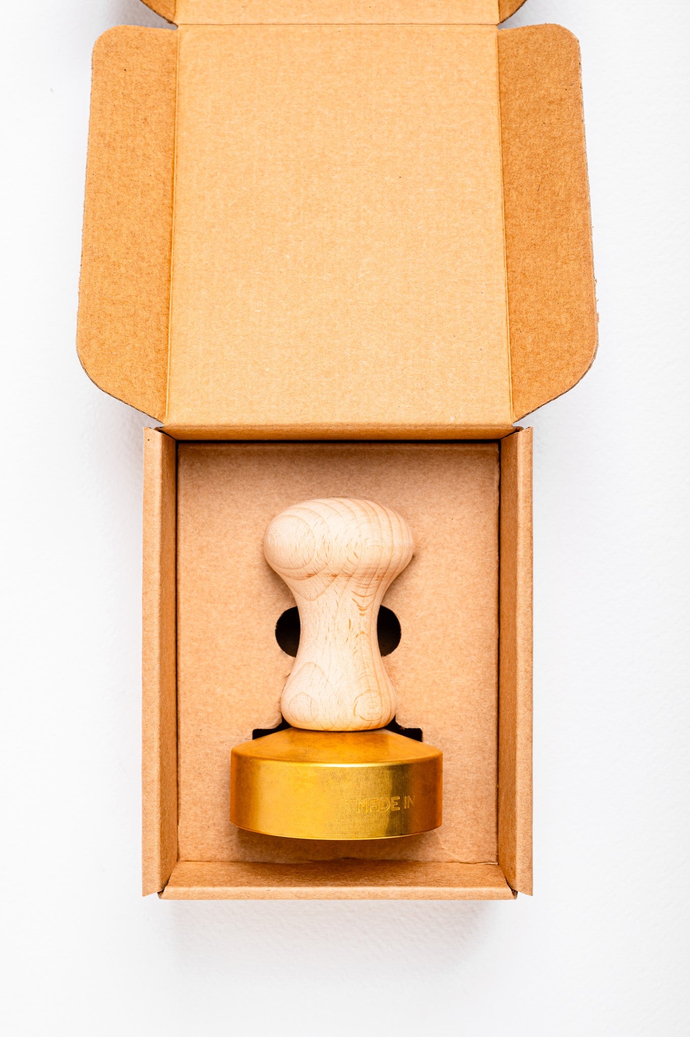 Professional Ravioli and Pasta MUSHROOM Stamp in Brass and Natural Wood - ELISA