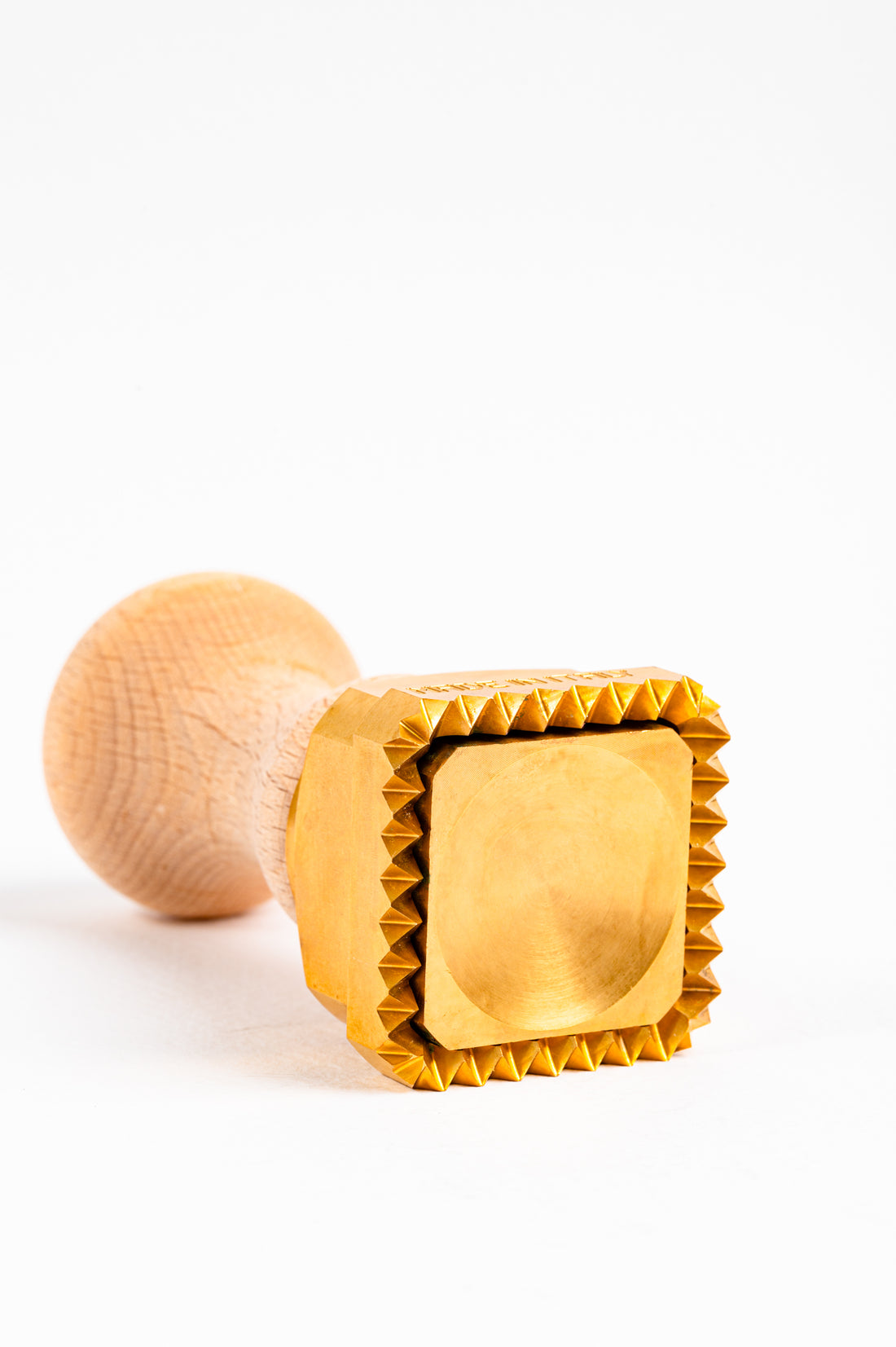 Professional Ravioli and Pasta SQUARE (45x45) Stamp in Brass and Natural Wood - MARIA