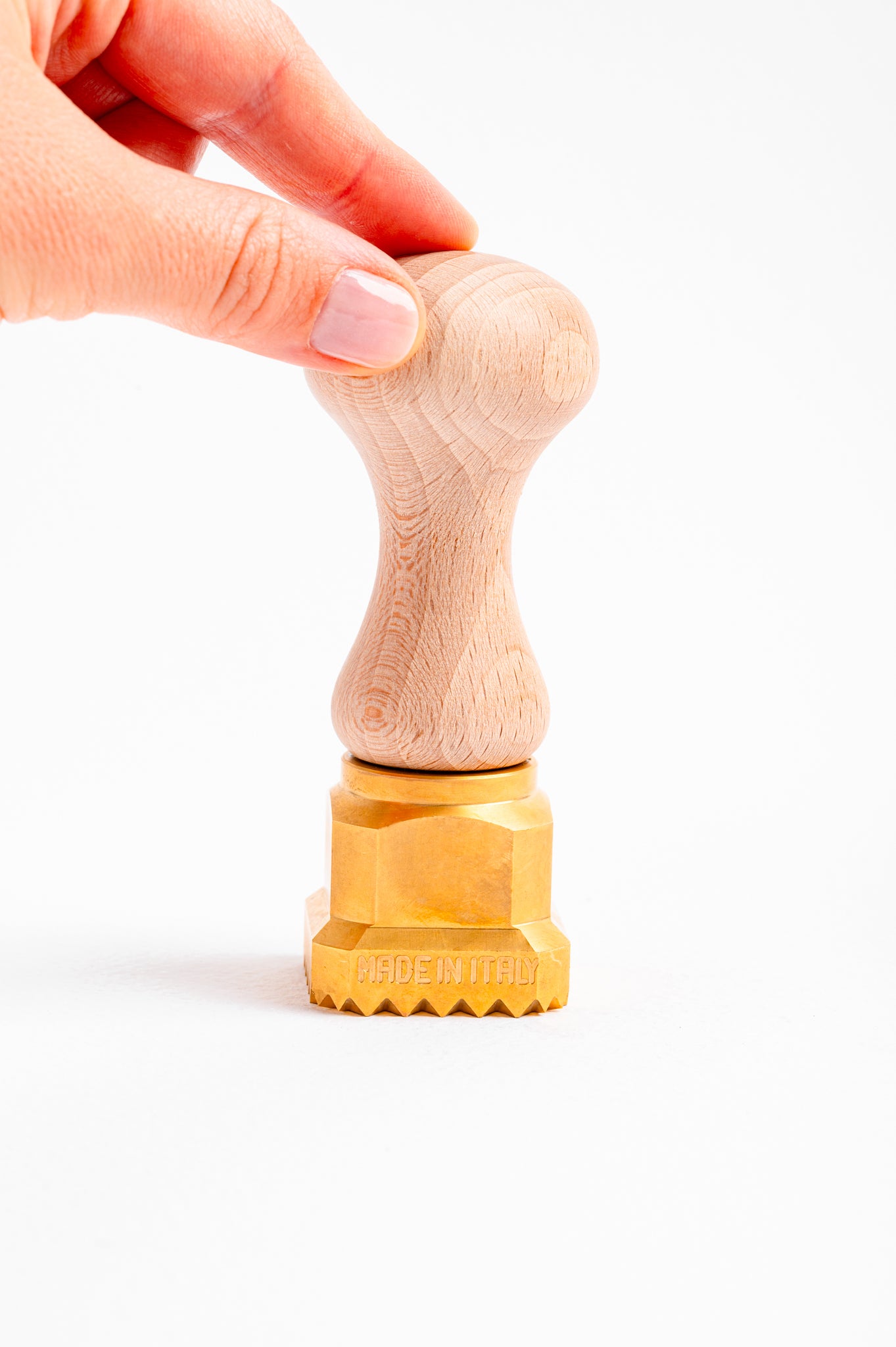 Professional Ravioli and Pasta SQUARE (35x35) Stamp in Brass and Natural Wood - IMMA