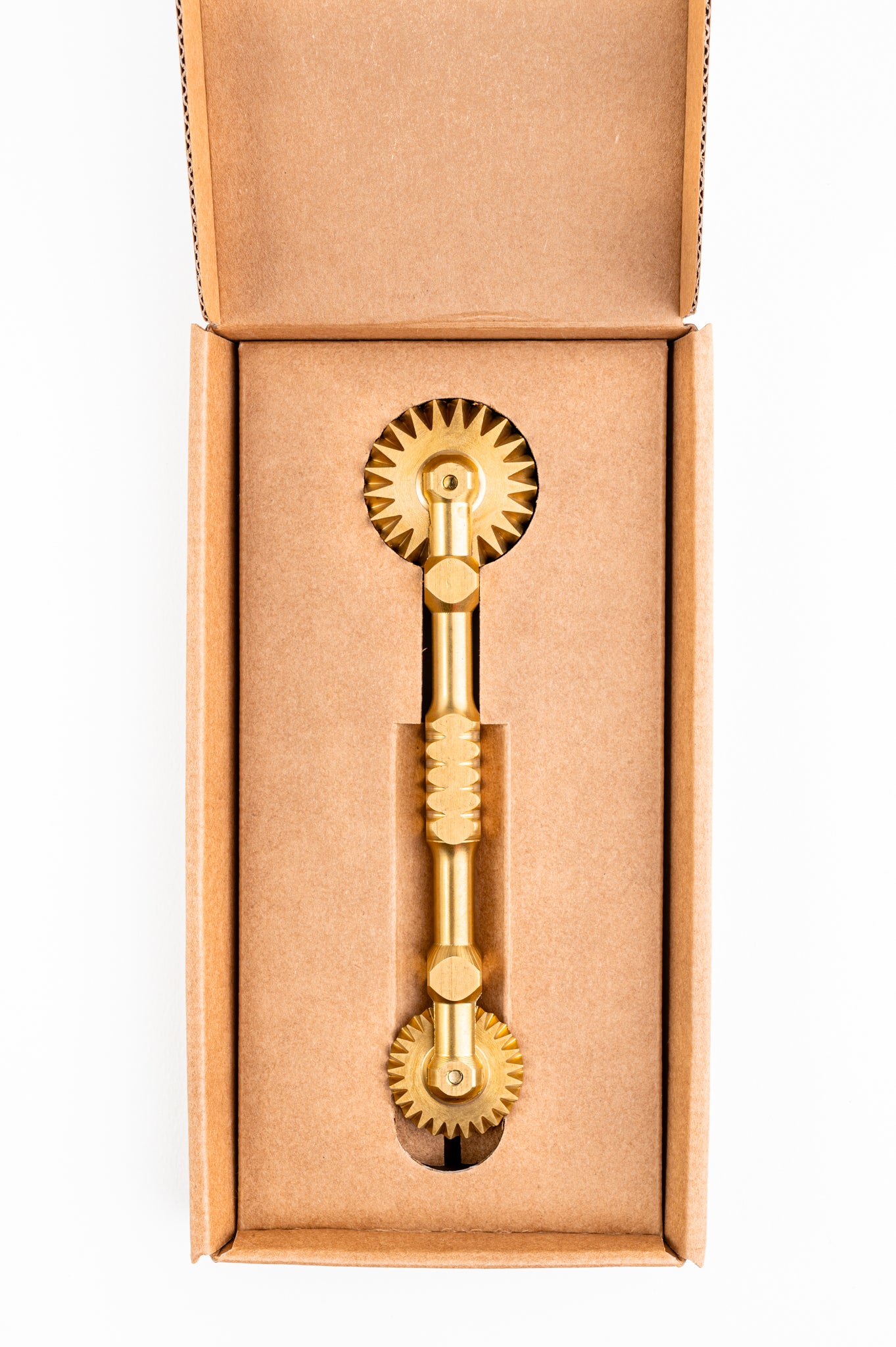 Professional Pasta Cutter Dual With 2 Wheel Festooned, in Durable Brass - DINO