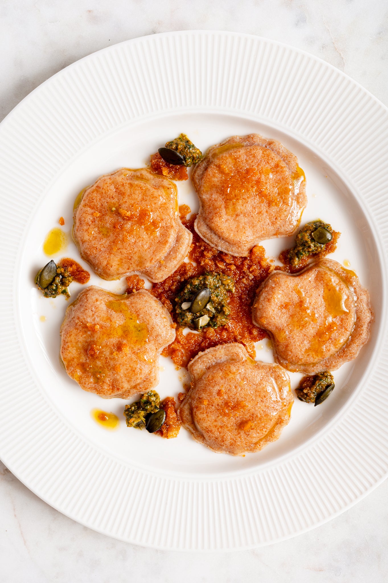 Professional Ravioli and Pasta SHELL Stamp in Brass and Natural Wood - ELENA