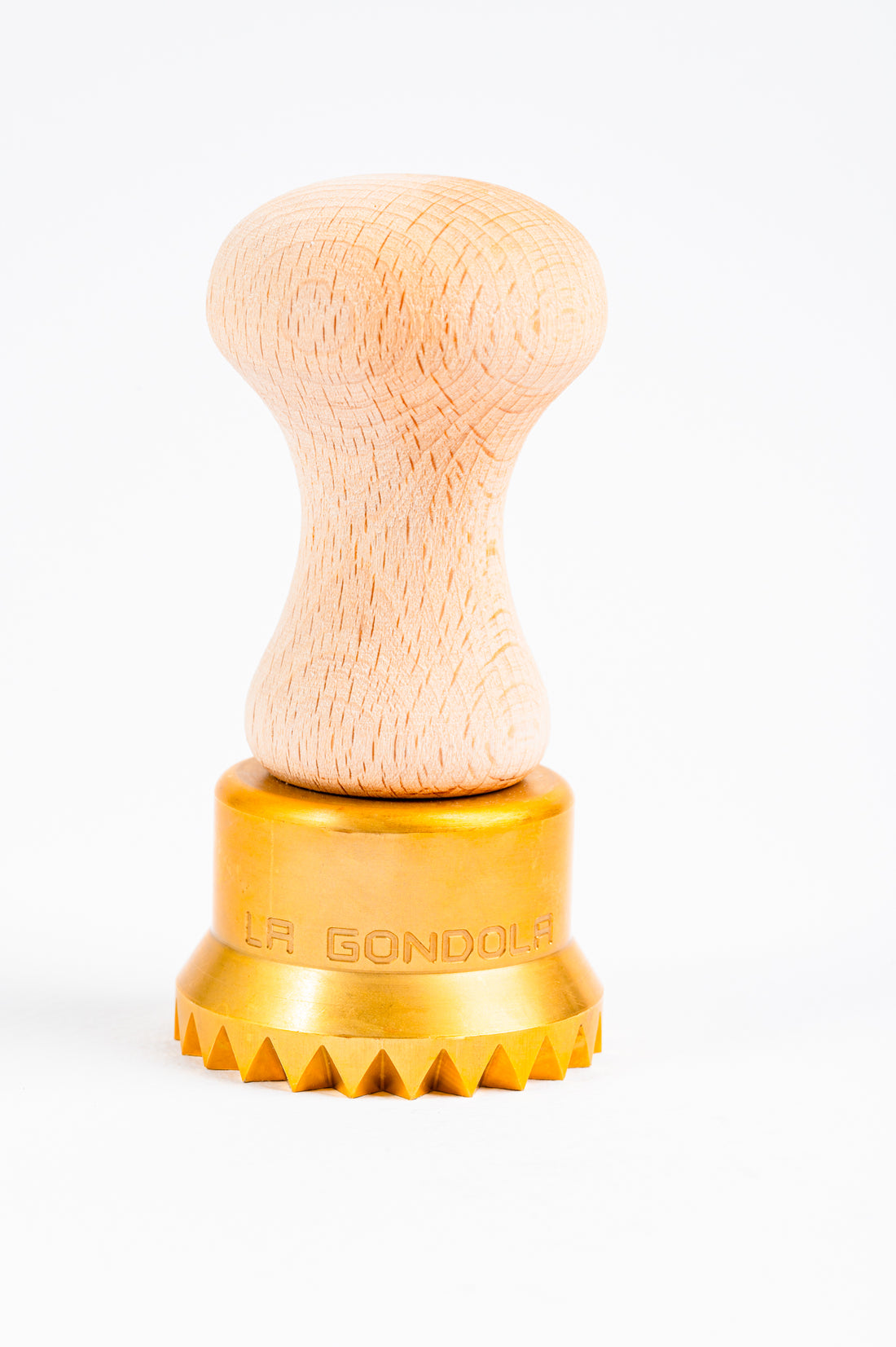Professional Ravioli & Tortelli Festooned Round Stamp in Brass and Natural wood