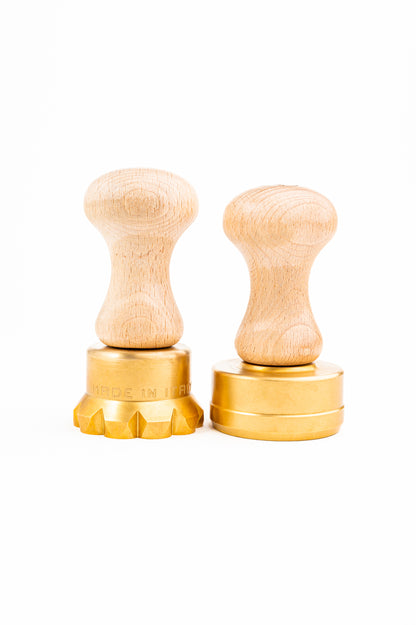 La Gondola Professional Bundle: Flower Stamp and Corzetti Stamp in Brass and Natural Wood - LILLY
