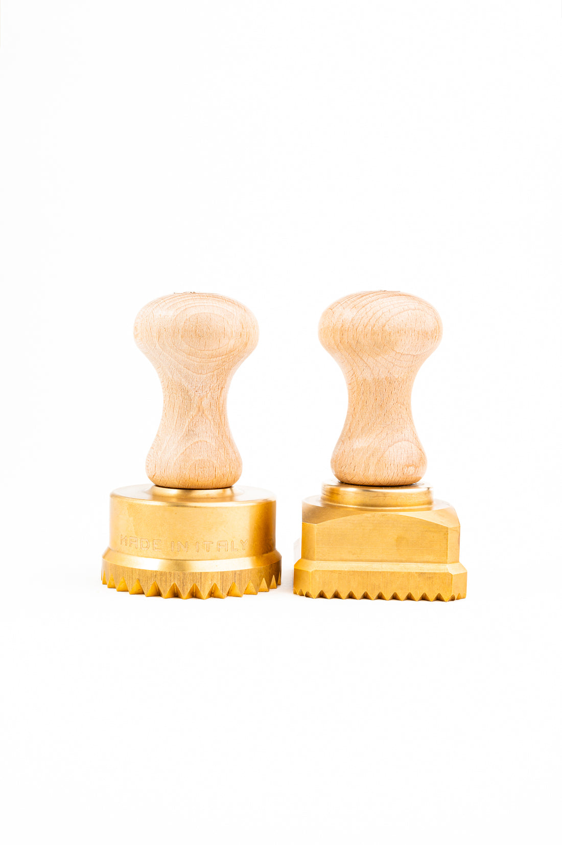 La Gondola Professional Bundle: Square Stamp 60 and Round Stamp 65 in Brass and Natural Wood - BEA