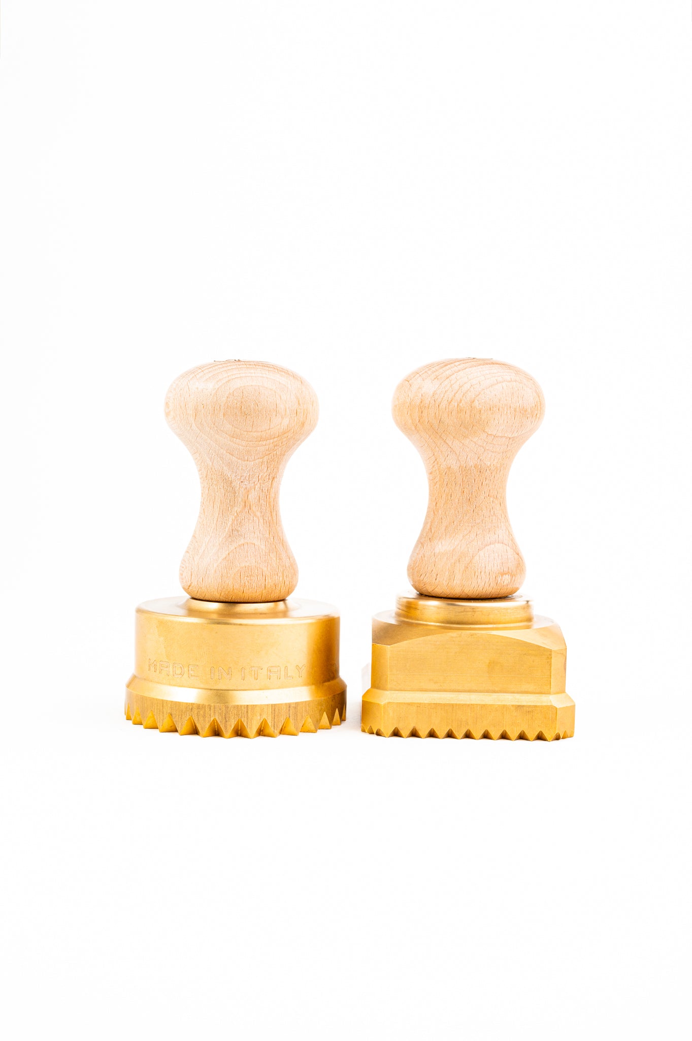 La Gondola Professional Bundle: Square Stamp 60 and Round Stamp 65 in Brass and Natural Wood - BEA