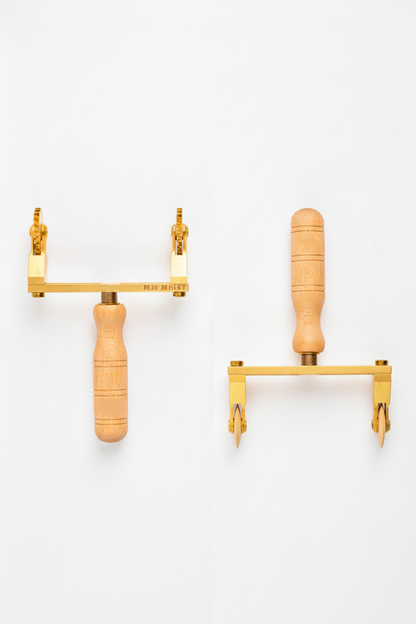 Professional Pasta Cutter Wheel, Ravioli Cutter, Timeless Natural Wood Handle and Durable Brass Head (Set of 2  Double Adjustable Festooned /Smooth Pasta Cutter Wheel) - ALDO